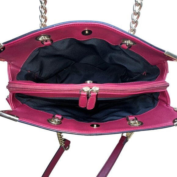 Wilsons Leather Women’s Red Burgundy Faux Leather Chain Strap Shoulder Bag - Picture 9 of 12